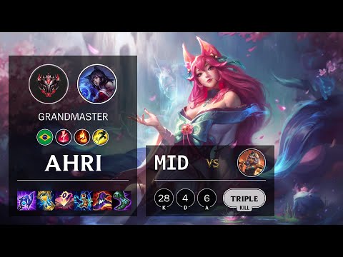 Ahri Mid vs Qiyana - BR Grandmaster Patch 11.24b