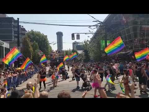 Clips of Vancouver Pride Parade.