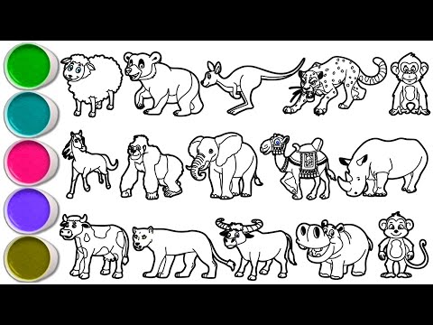 Draw 15 Amazing Animals in Minutes - Sheep, Bear, Kangaroo, Leopard, Monkey, Horse, Gorilla & others