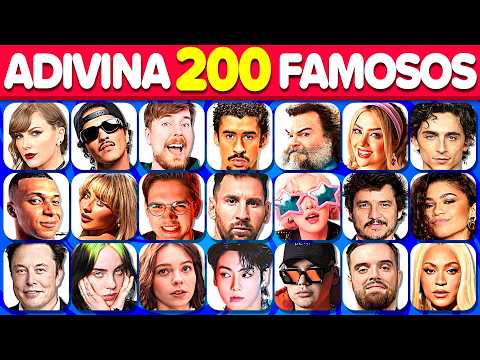 Adivina 200 Famosos y Celebridades 🤔🍿🎸 Cantantes - Futbolistas - Youtubers | Play Quiz Trivia