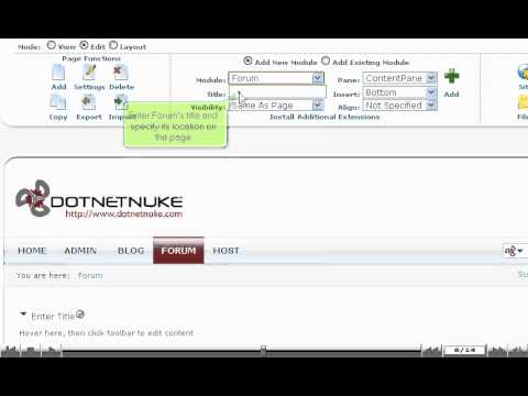 How to install an additional forum module in DotNetNuke - DotNetNuke Tutorials