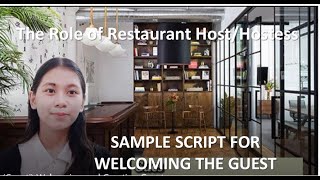Food and Beverage Services - The Role of Restaurant Host/Hostess - Welcoming the Guest