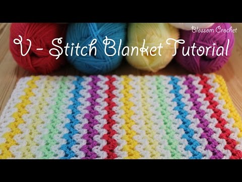SUPER easy Crochet V Stitch Blanket/Scarf
