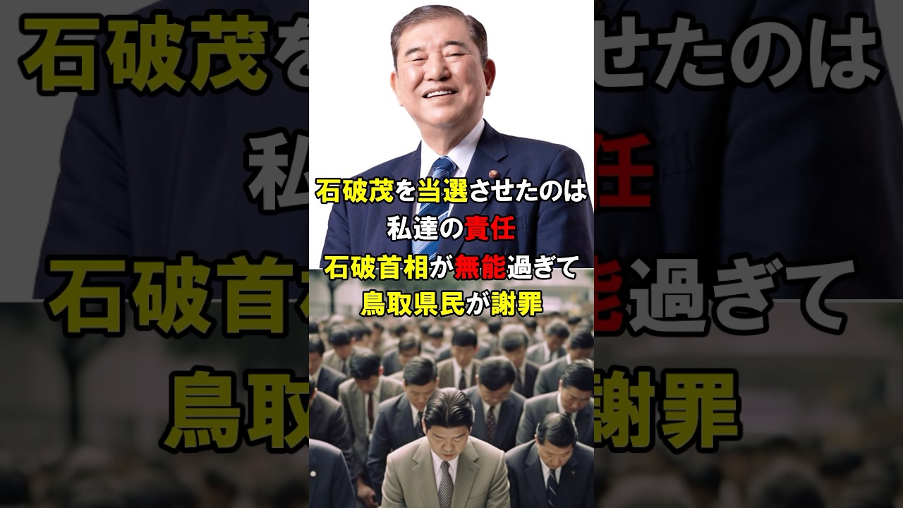 「次は必ず落選させます」石破茂を当選させてしまった鳥取県民がまさかの謝罪#short #中国 #韓国