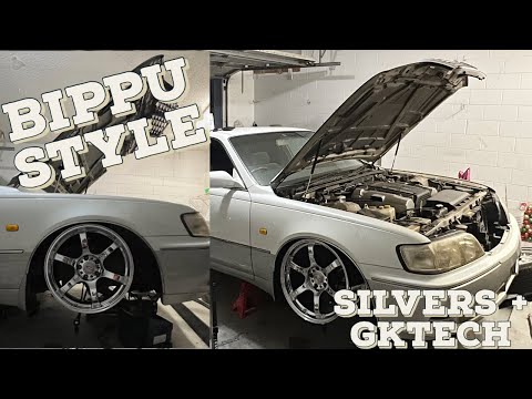 Y33 CIMA/Q45 COILOVERS, GKTECH ANGLE KIT, AND CAMBER ARMS