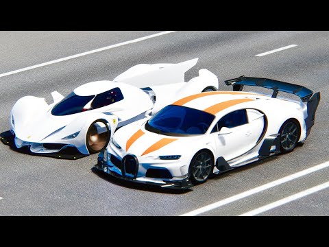Bugatti Chiron SS 300+ GTR vs Ferrari Piero LM 2025 - Drag Race 20 KM