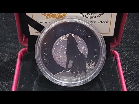 Howling Wolf Rhodium Plated Silver Coin - 2018 Canadian Nocturnal By Nature Series Unboxing