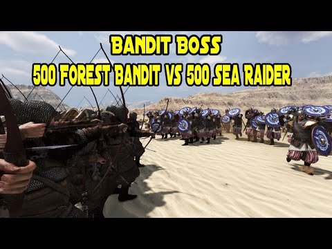500 Sea Raider Boss vs 500 Forest Bandit Boss - Mount & Blade 2: Bannerlord