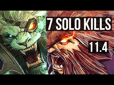 RENGAR vs UDYR (JUNGLE) | Rank 5 Rengar, 7 solo kills, 1000+ games, 16/4/13 | TR Challenger | v11.4