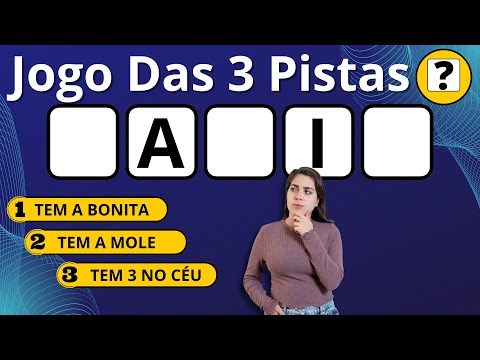Será Que Você Consegue Descobrir Qual é a Palavra Com 3 Dicas? Jogo Das  3 Pistas #jogodas3pistas