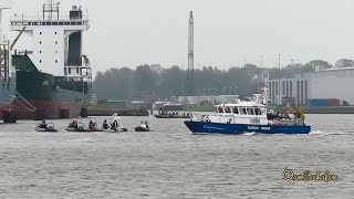 preview picture of video 'Emden Port Übungswoche der Wasserschutzpolizei 9 Schlauchboote 30 Mann'