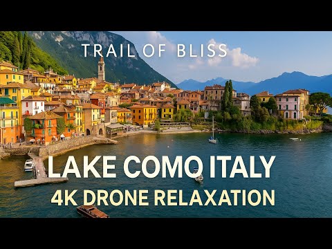 Wonderful Lake Como Italy 4K Drone Relaxation Music Video