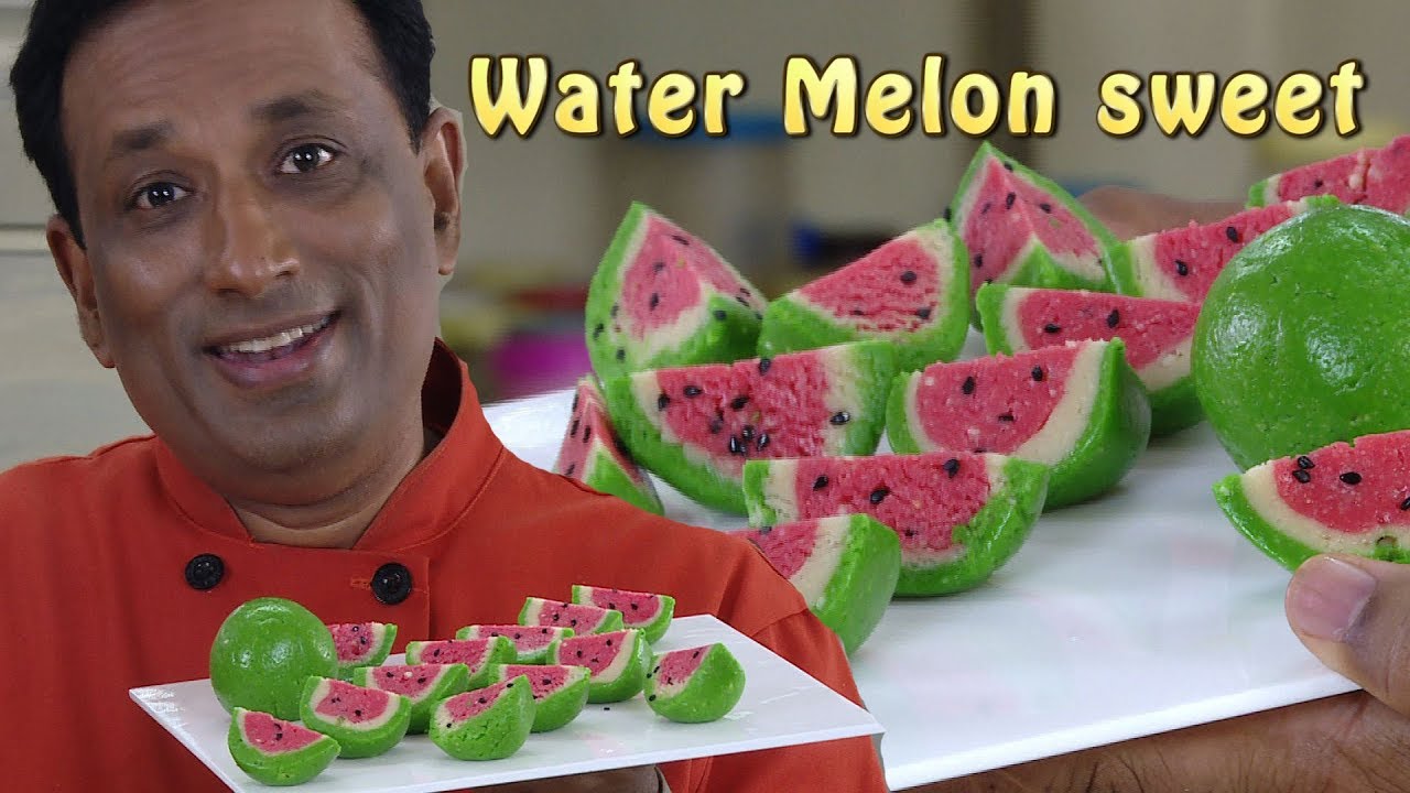 Water Melon or Gauva - Kaju Katli Mava Recipe - Marzipan fruit