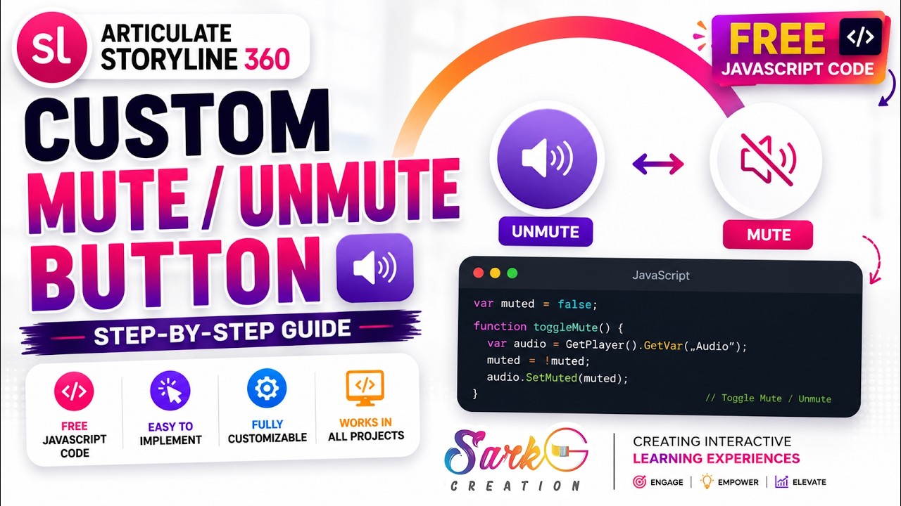 Custom Mute & Unmute Button in Storyline 360