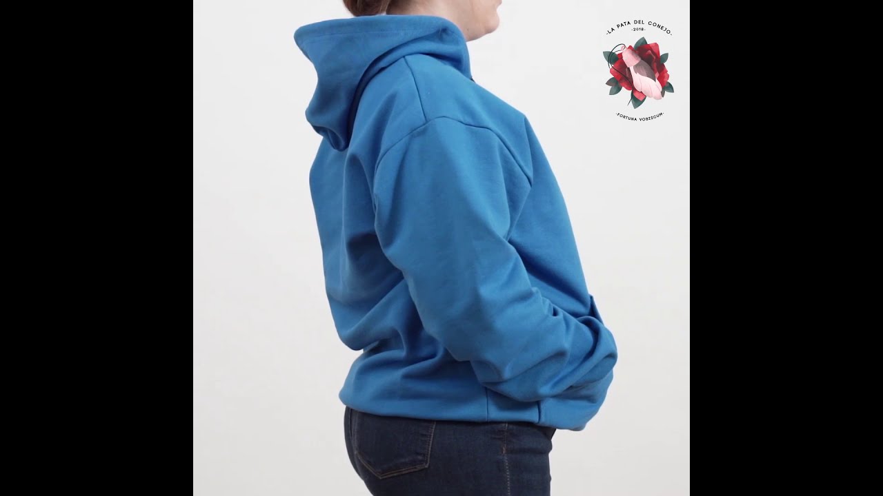 Lapatadelconejoshop | Vista 360º Buzos con capucha colores: Azul francia, Rojo, Celeste pastel.