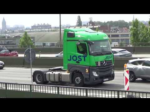Euro Truck Action from Antwerp Belgium E19  Exclusive Viewing!!