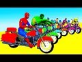 Kid Color LEARN FUN Spiderman Cartoon on Motor Bikes Police Cars Chasing And Avengers for Children
