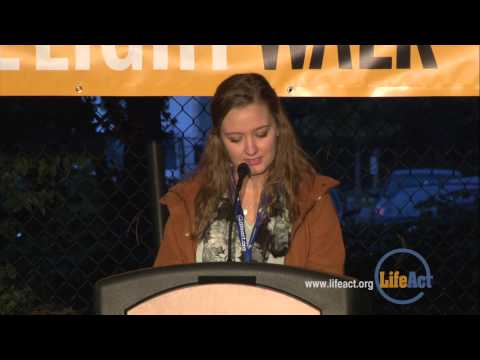 Keynote speaker Caitlin Lewins - 2014 Into the Light Walk 2014