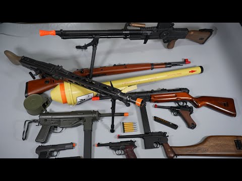 WW2 War Weapon Toy Gun Airsoft - MG42 M3 Grease Gun -Kar98k C96 Vz.26- Realistic Toy Guns Collection