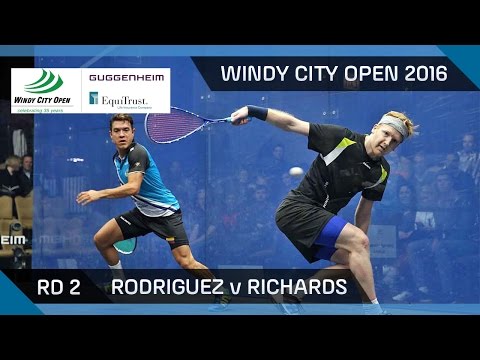 Squash: Rodriguez v Richards - Windy City Open 2016 - Men's Rd 2 Highlights