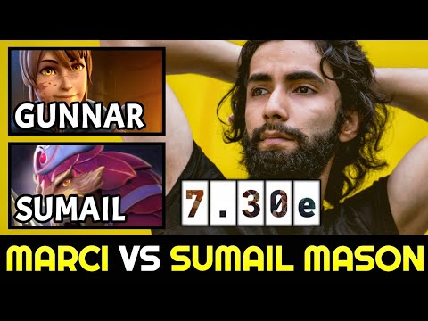 GUNNAR vs SUMAIL MASON with New IMBA Hero MARCI Dota 2