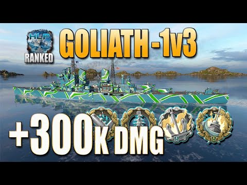 Cruiser Goliath in Ranked, 1vs3 - World of Warships