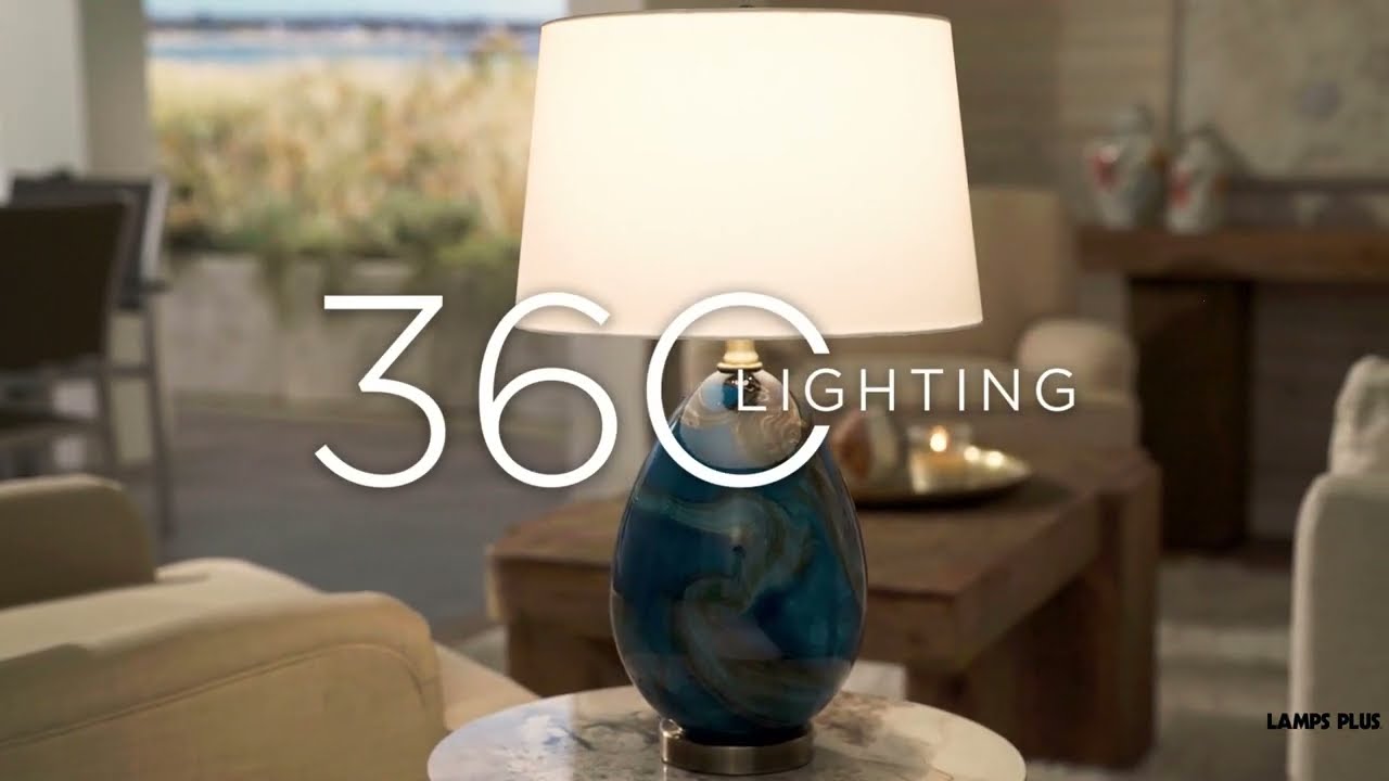 Video 1 Watch A Video About the 360 Lighting Swirl Blue Art Glass Table Lamp