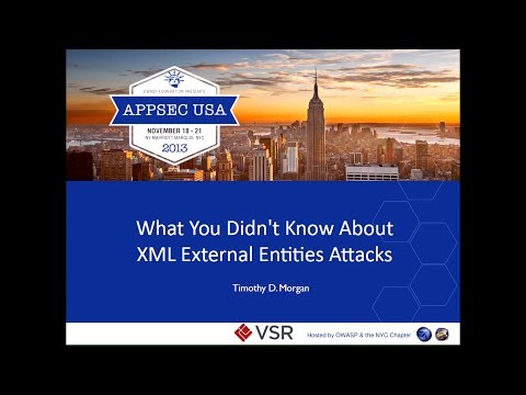 Image thumbnail for talk What You Didn't Know About XML External Entities Attacks
