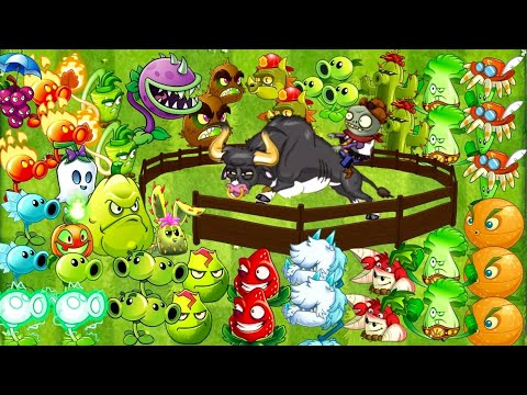 PVZ2 Challenge - How Many Plants LV1 Can Defeat Rodeo Legend Using 1 Plant Food ?