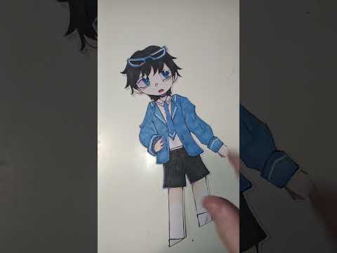 My oc Gunwoo bien guapo💙🎀#sketchbook #shorts #art 