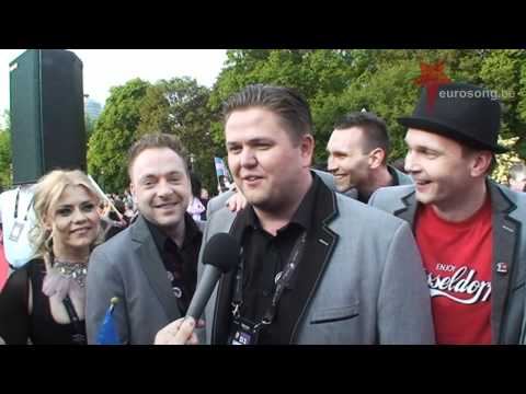 Interview Sjonni's Friends Iceland Eurovision 2011 on the red carpet in Düsseldorf