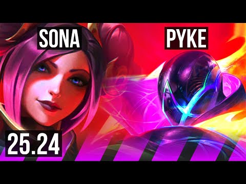 SONA & Smolder vs PYKE & Miss Fortune (SUP) | Good KDA: 5/1/16 | EUW Challenger | 25.24