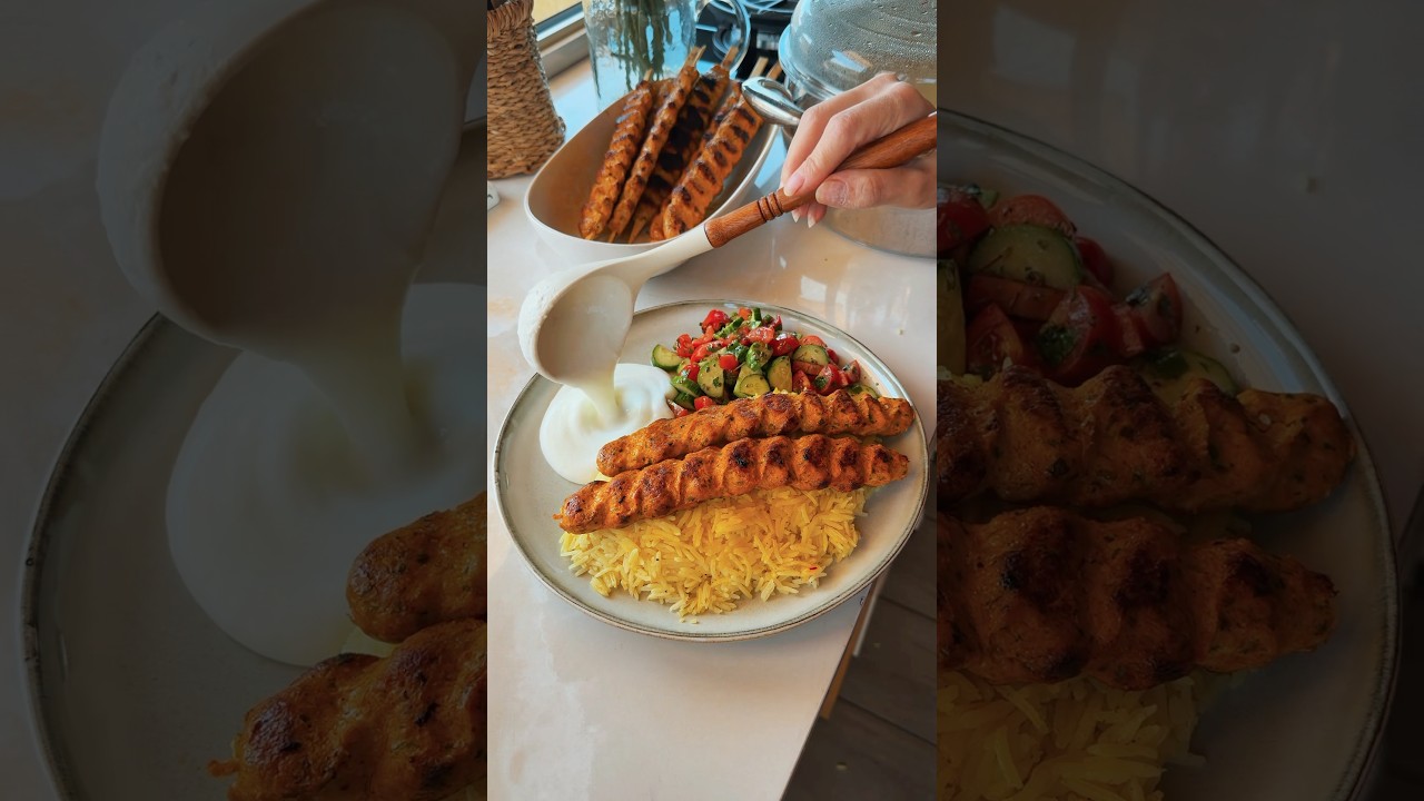 Chicken kebab & rice 🤤😍