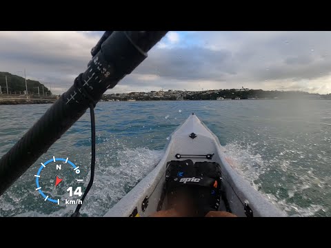 Playing in the fun waves with the V7 surfski