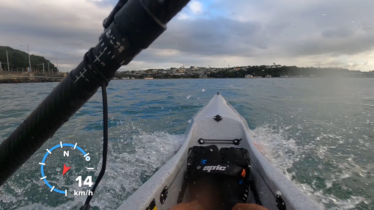 Playing in the fun waves with the V7 surfski