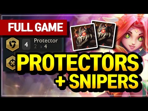 Protectors + Sniper Comp! (slow roll 3 Star Protectors) - Teamfight Tactics Full Game | TFT Galaxies