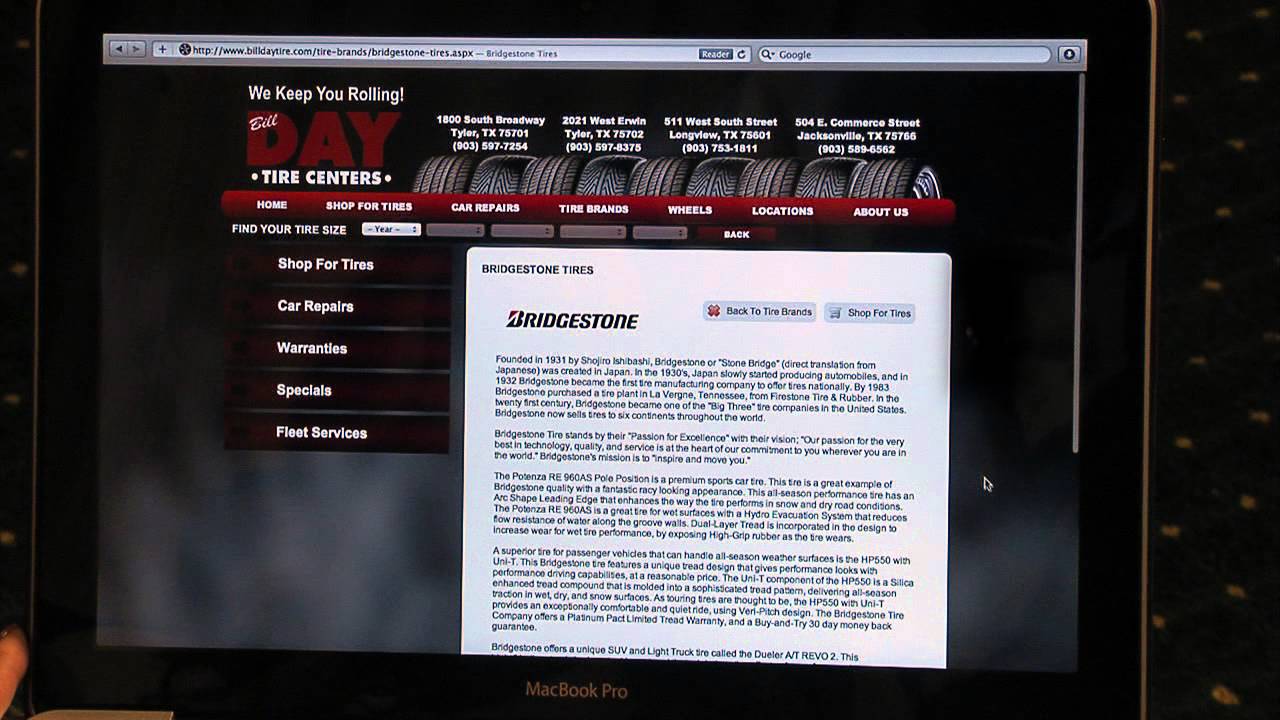 Bill Day Tire Website