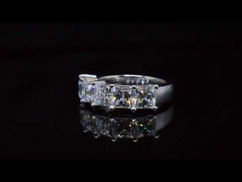 5 Stone Princess Cut Diamond Wedding Ring