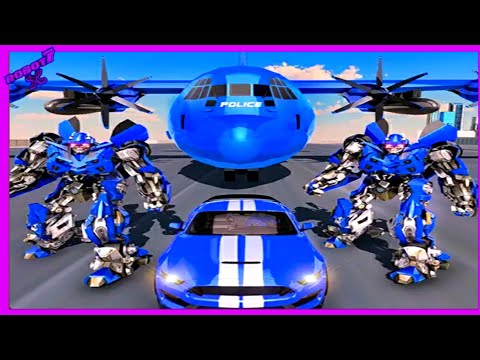 US Police Robot Transform - Police Plane Transport Android gameplay