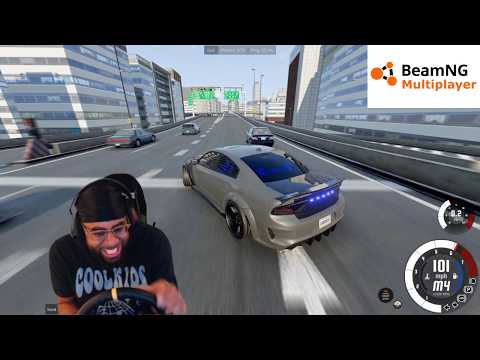 SWERVING THROUGH TRAFFIC IN HELLCATS WITH RICKY lmaooo | BeamNG.Drive