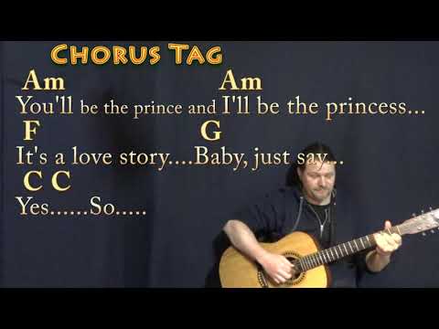 Love Story (Taylor Swift) Fingerstyle Guitar Cover Lesson in C & D with Chords/Lyrics