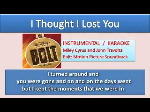 I Thought I Lost You - Karaoke / Instrumental with Lyrics on Screen