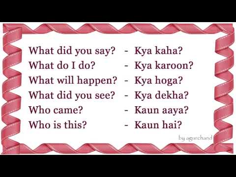 WH Question - Learn Hindi through English!