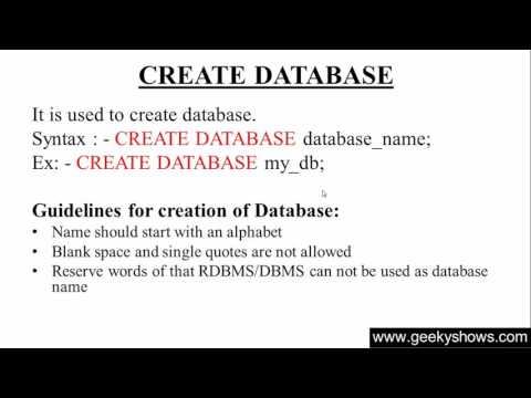 5 Create Database in SQL Hindi
