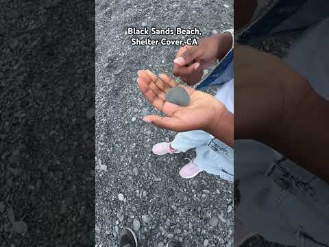 Black Sands Beach, Shelter Cove, CA, known for its volcanic black sand, gravel, and rip currents!