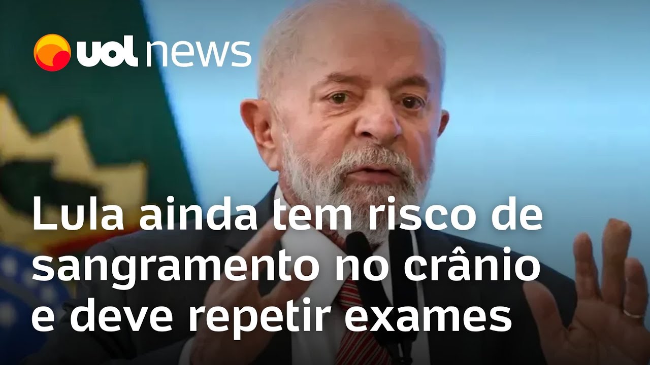 Lula ainda tem risco de sangramento no crânio após queda e deve repetir exames, dizem médicos