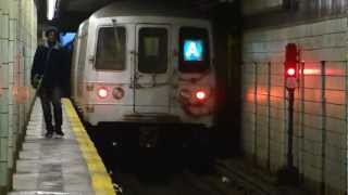 preview picture of video 'IND Fulton St Line: R46 A Train at Grant Ave (Ozone Park Bound)'