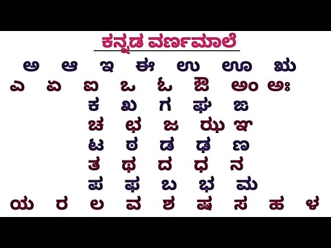 Kannada alphabets,Kannada swaragalu,vyanjanagalu,Kannada varnamale, Kannada Alphabet Writing Reading