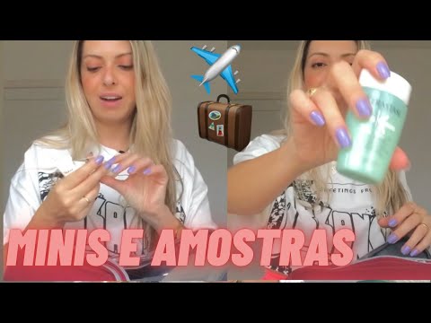 MINHA NECESSAIRE DE VIAGEM ✈️ MINIS E AMOSTRAS | Kerastase, Loreal, La Roche Posay…