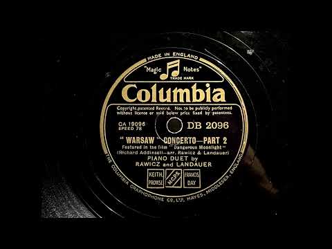 1941 RAWICZ AND LANDAUER - Warsaw Concerto - Part 1 & 2 COLUMBIA 10" DB2096